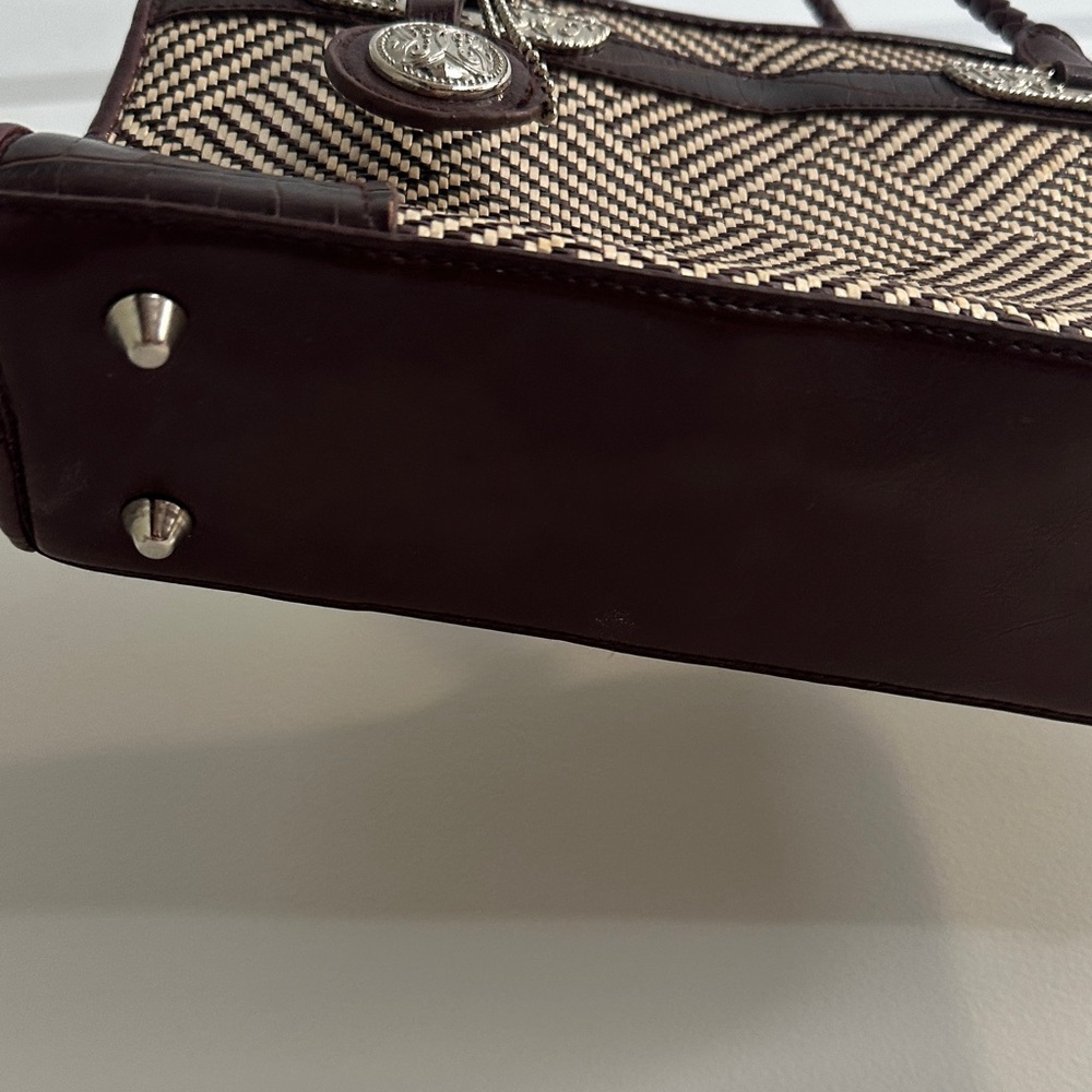 Bueno Brown and Cream Checkered Shoulder Bag - Picture 4 of 14